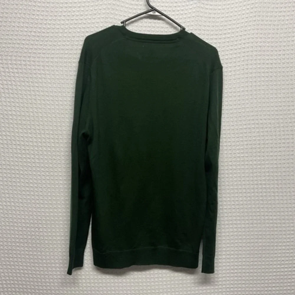 NWOT Charter Club Green Long Sleeve V-Neck Sweater Men Medium China Wool/Acrylic